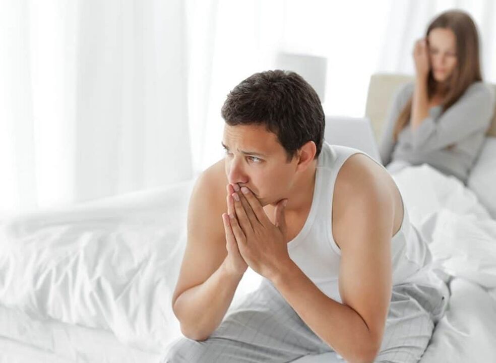 man met slechte potentie met prostatitis