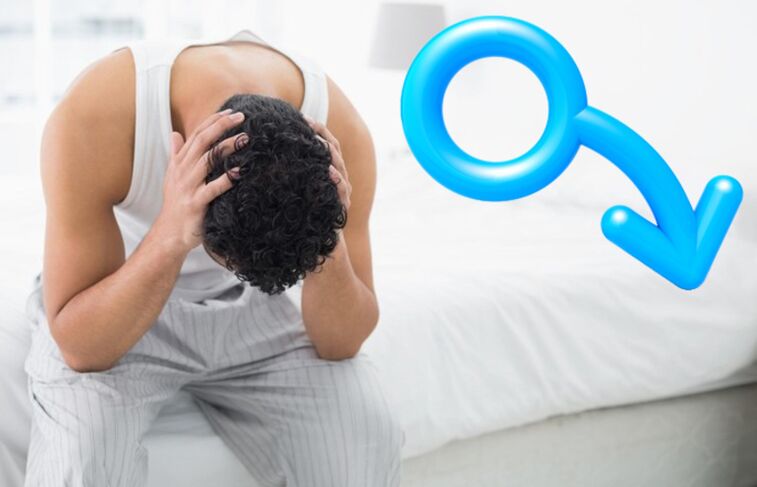 een man met een slechte potentie met prostatitis